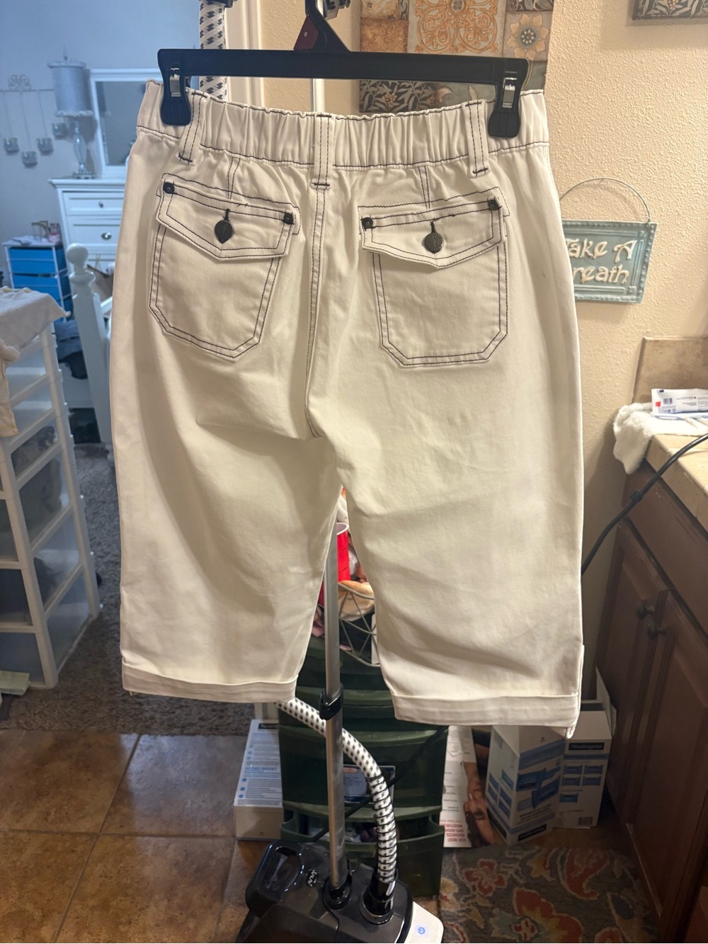 Flamingoals Women's Cream Utility Bermuda Shorts with Front Pockets - Picture 5 of 12
